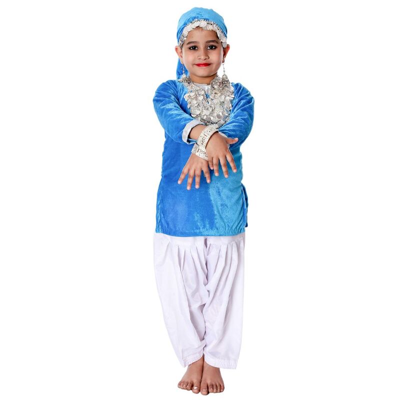 Kashmiri Dance Fancy Dress Blue & White