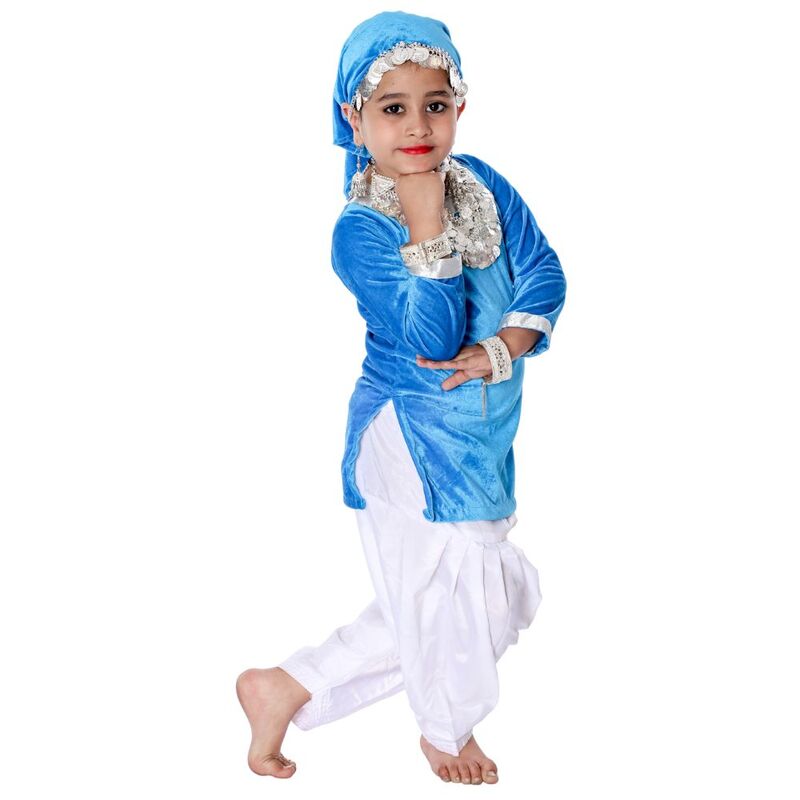 Kashmiri Dance Fancy Dress Blue & White