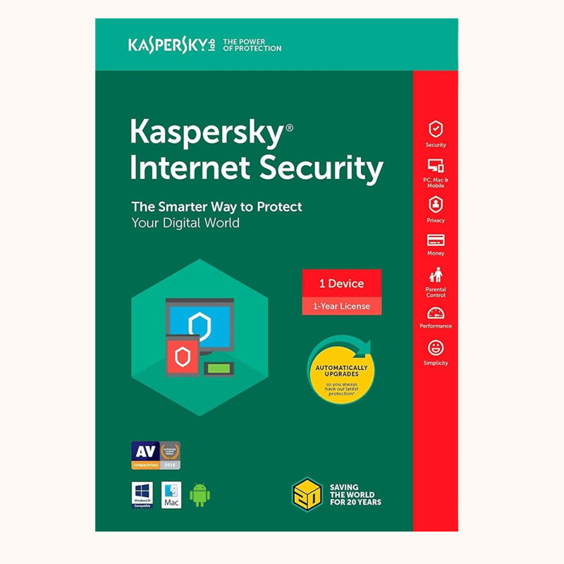 Kaspersky Internet Security (1 CD + 1 key) (Win) (1yr) Key CD (TSL)