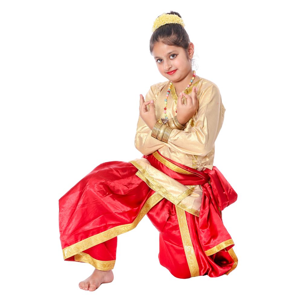 Kathak Dance Dress Golden & Red Kathak Dance Dress Golden & Red