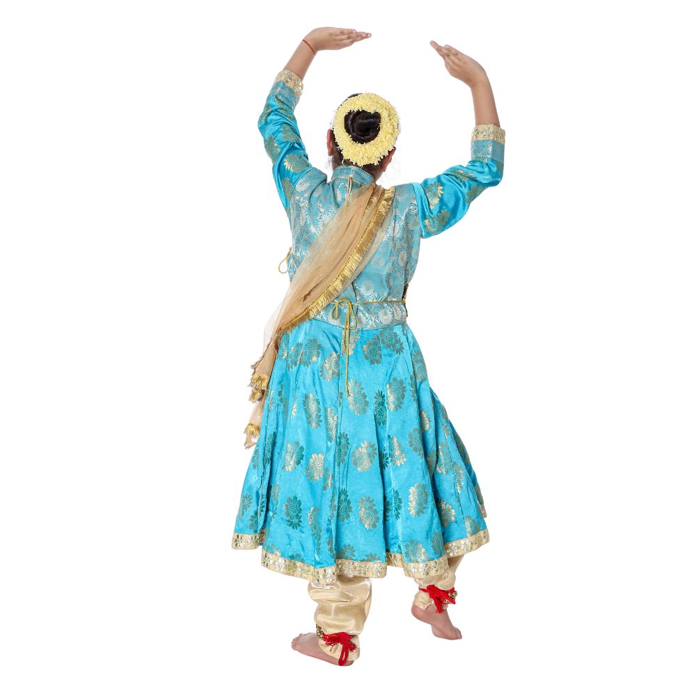Angrakha Kathak Dance Dress Blue & Golden Angrakha Kathak Dance Dress Blue & Golden