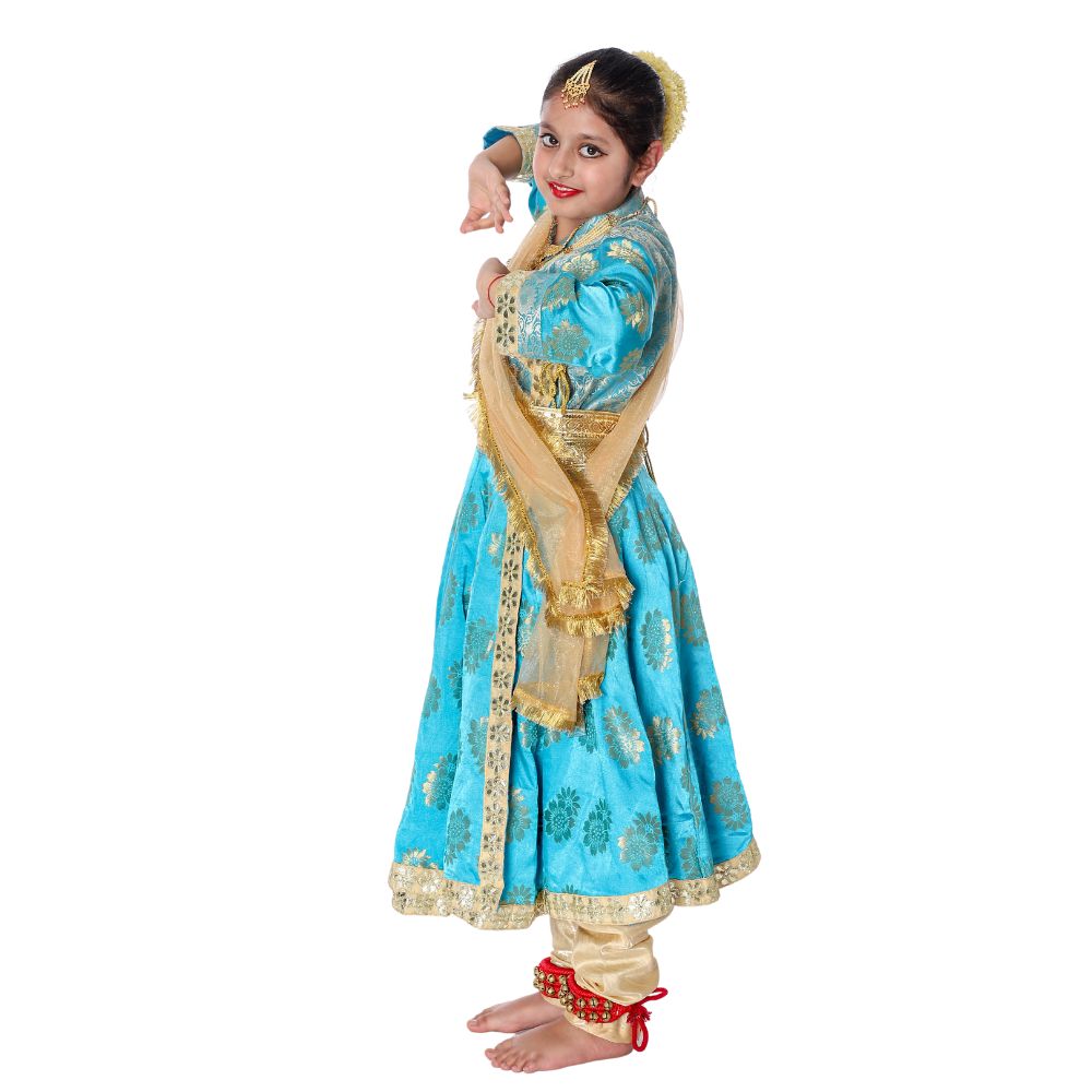 Angrakha Kathak Dance Dress Blue & Golden Angrakha Kathak Dance Dress Blue & Golden
