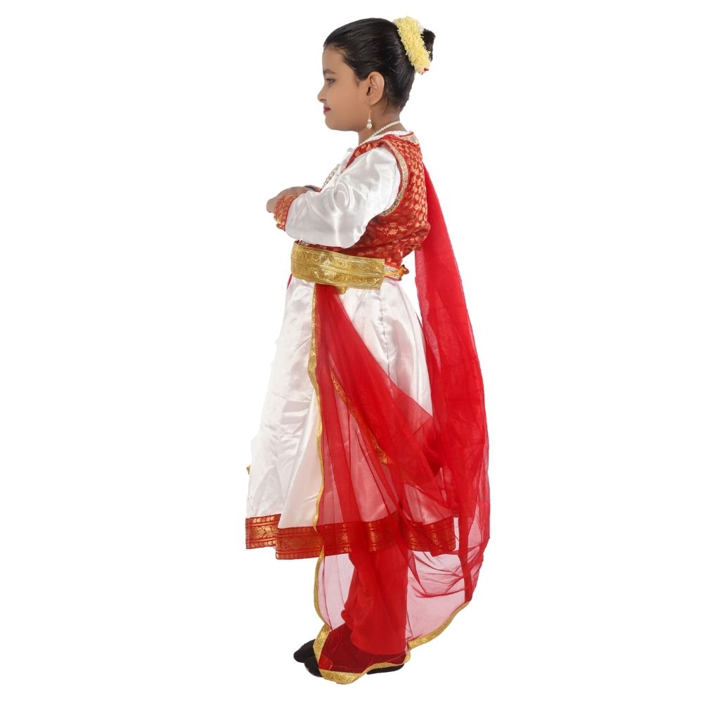Red & white Kathak Dance Anarkali Dress Red & white Kathak Dance Anarkali Dress