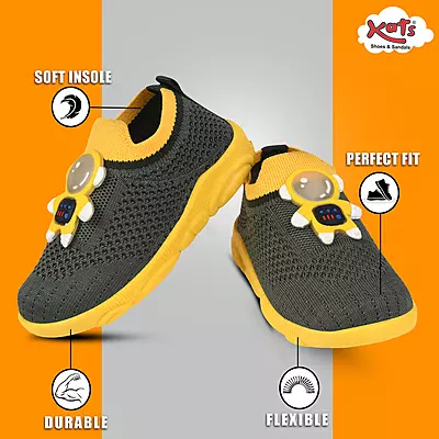 Kats Flykids Unisex Toddler Walking Slip on Trendy Casual Shoes with Musical Chu-Chu