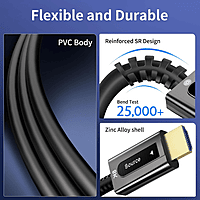 Kelingtone 8K HDMI 2.1 Fiber Optic Cable – Ultra High Speed | 8K UHD | Audio & Video