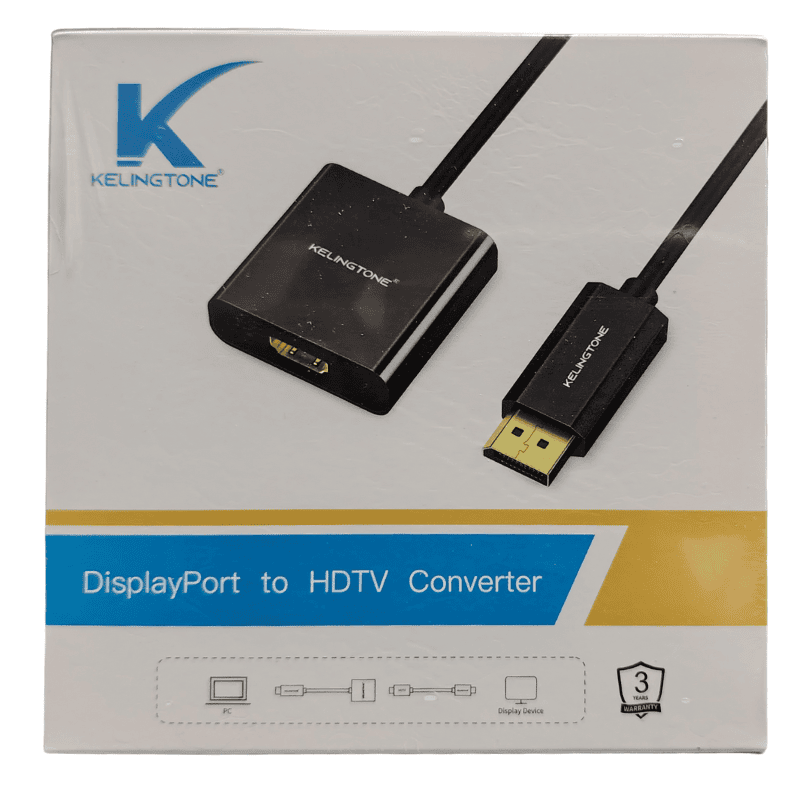 Kelingtone DisplayPort to HDTV Converter – Digital Signal Adapter | Audio & Video Output