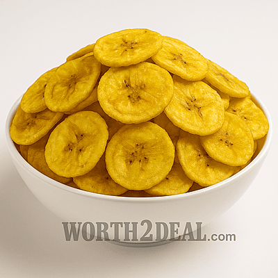 Kerala Banana Chips in brass bowl | Coconut Oil Fried | Worth2Deal