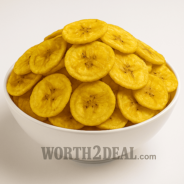 Kerala Banana Chips in brass bowl | Coconut Oil Fried | Worth2Deal