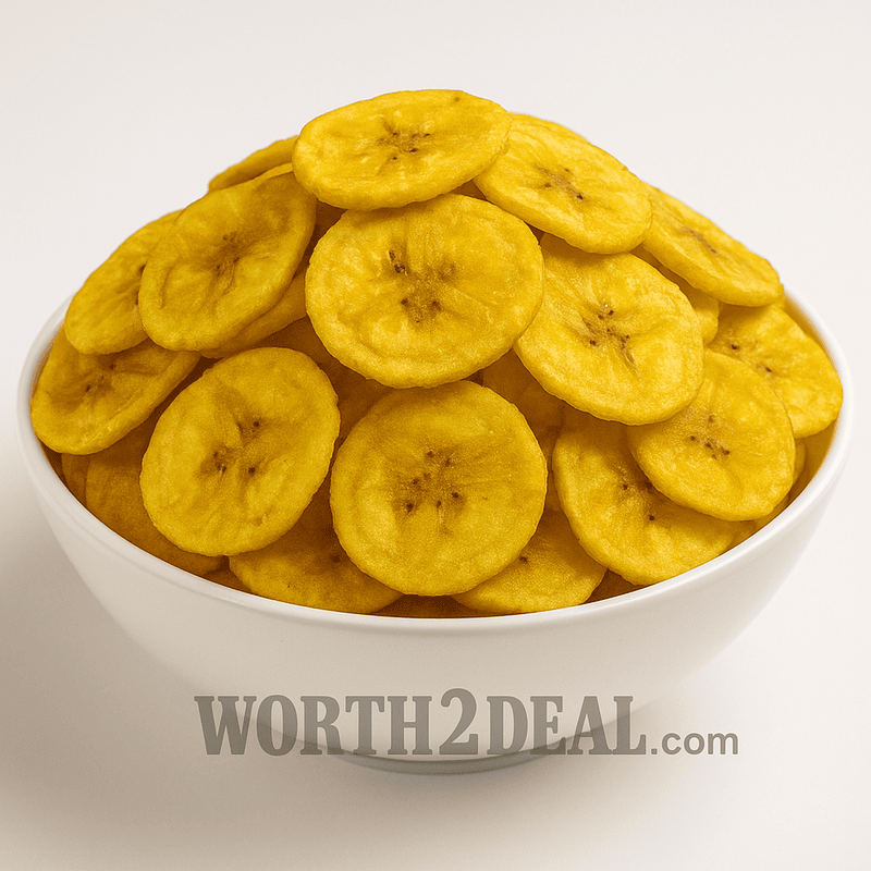 Kerala Banana Chips in brass bowl | Coconut Oil Fried | Worth2Deal