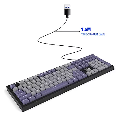 POWER X USB WIRED KEYBOARD MODEL- PWX-ULTRAKEYS 108 GRAY BLUE
