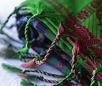 Khaadi Embroidered Parrot Green Saree with BP