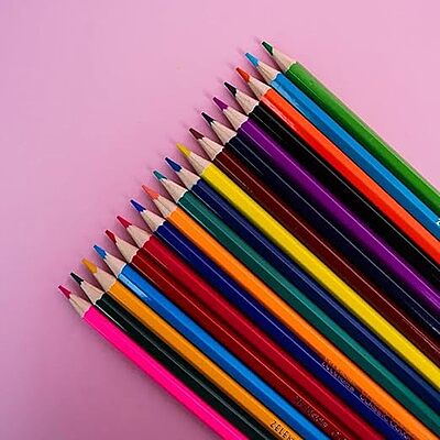 Zele Kids Vibrant Color Pencils Set with Cylindrical Tube for Storage 24 Count
