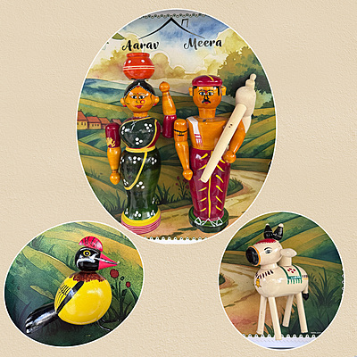 Kisan Katha - Handcrafted Farmer Themed Wall Frame with Wooden Dolls
