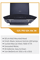 Kitchen Hood Whirlpool 60 0604 Touch MS FL HAC Bk 00 CGFL Pro 200W