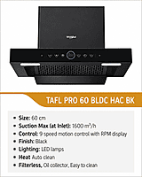 Kitchen Hood Whirlpool 60 Touch MS HAC FL Bk TAFL BLDC Pro