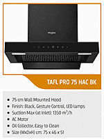 Kitchen Hood Whirlpool 75 Touch MS HAC FL BK TAFL