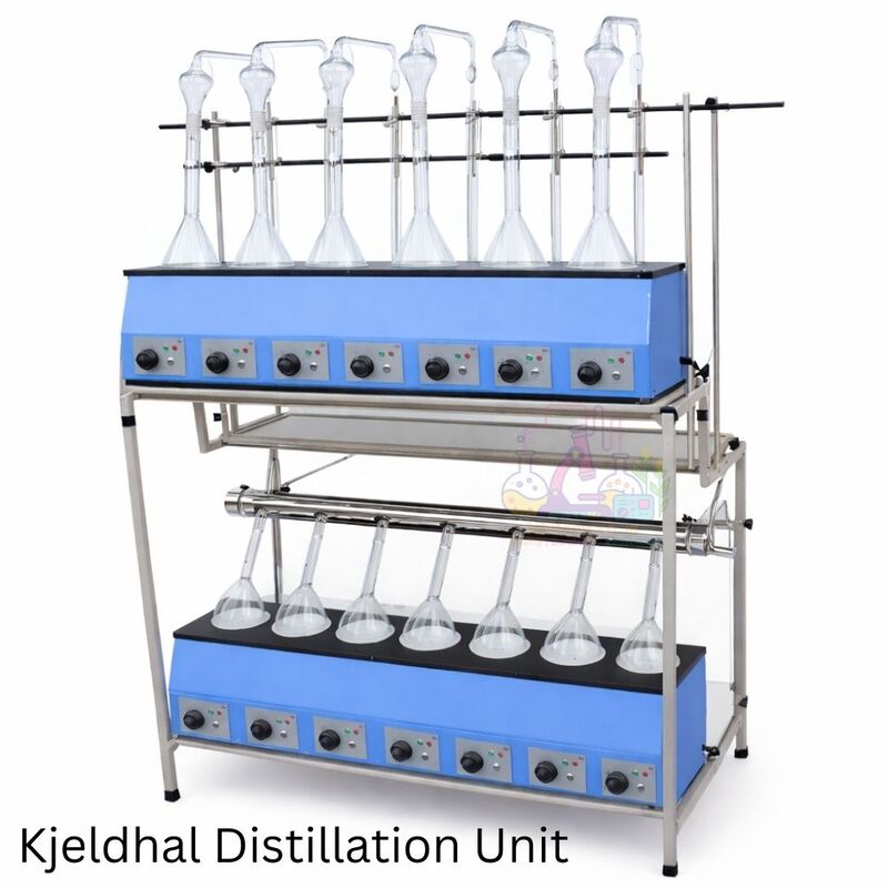 Kjeldhal Distillation Unit on stand with heating arrangement and quartz tube heater