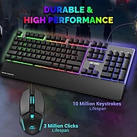 Ant Esports KM550 Gaming Keyboard & Mouse Combo – Rainbow Backlit | USB | 1 Year Warranty