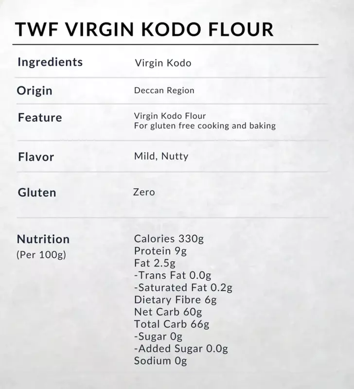 Virgin Kodo Millet Flour 1 Kg - TWF