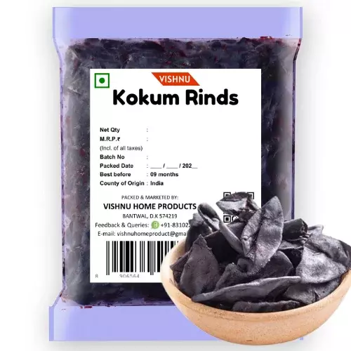 Dried Kokum Peel | Kokam Rinds | Garcinia Indica Brinda – Natural Tangy Flavor Enhancer- 200g-Pack of 01