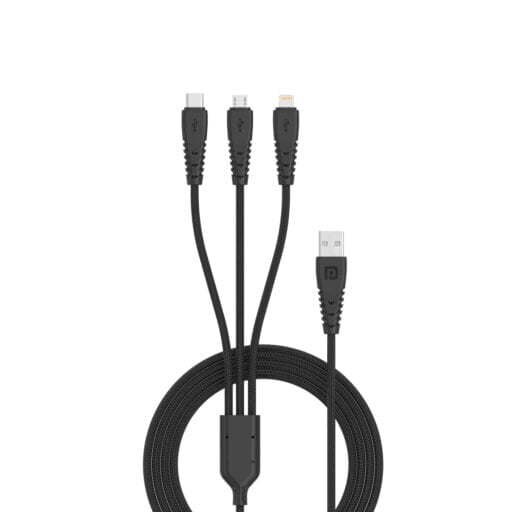 Portronics Konnect A Trio 3-In-1 Multifunctional Cable For Micro Usb Type C Smartphone, Tablet 3.0 A, 1.5 Mtr Portronics Konnect A Trio 3-In-1 Multifunctional Cable For Micro Usb Type C Smartphone, Tablet 3.0 A, 1.5 Mtr