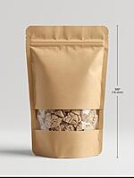 RN1977 - Kraft Standy Pouch with Window - 2000 Grams - 300X400 mm