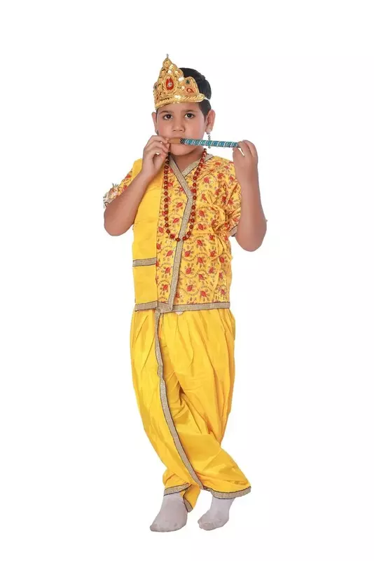 Lord Krishna Fancy Dress Costume Yellow