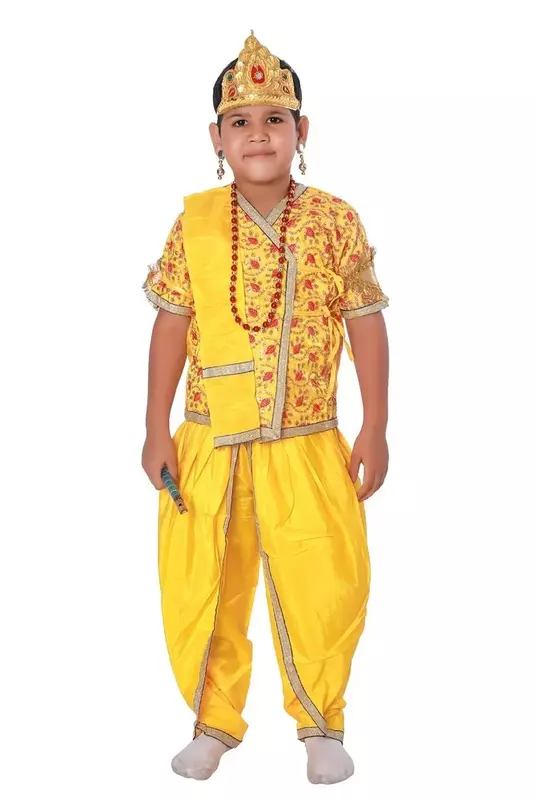 Lord Krishna Fancy Dress Costume Yellow Lord Krishna Fancy Dress Costume Yellow