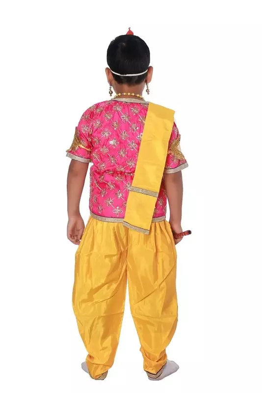 Krishna Fancy Dress Yellow And Pink