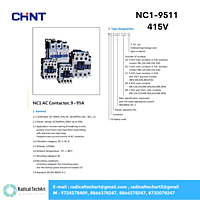 Chint NC1-95 3-Pole Contactor Front and Side View