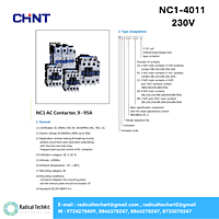 Chint NC1-40 3P Contactor Front and Side View