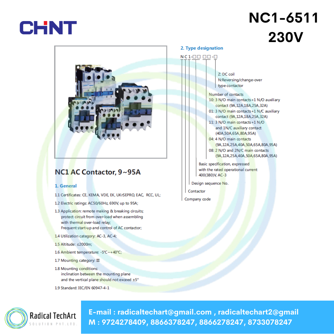 Chint NC1-65 3P Contactor – Industrial Grade Motor Starter