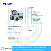 Chint NC1-18 3 Pole Industrial AC Contactor Front View