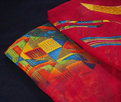 Kulfi Georgette Urban Red