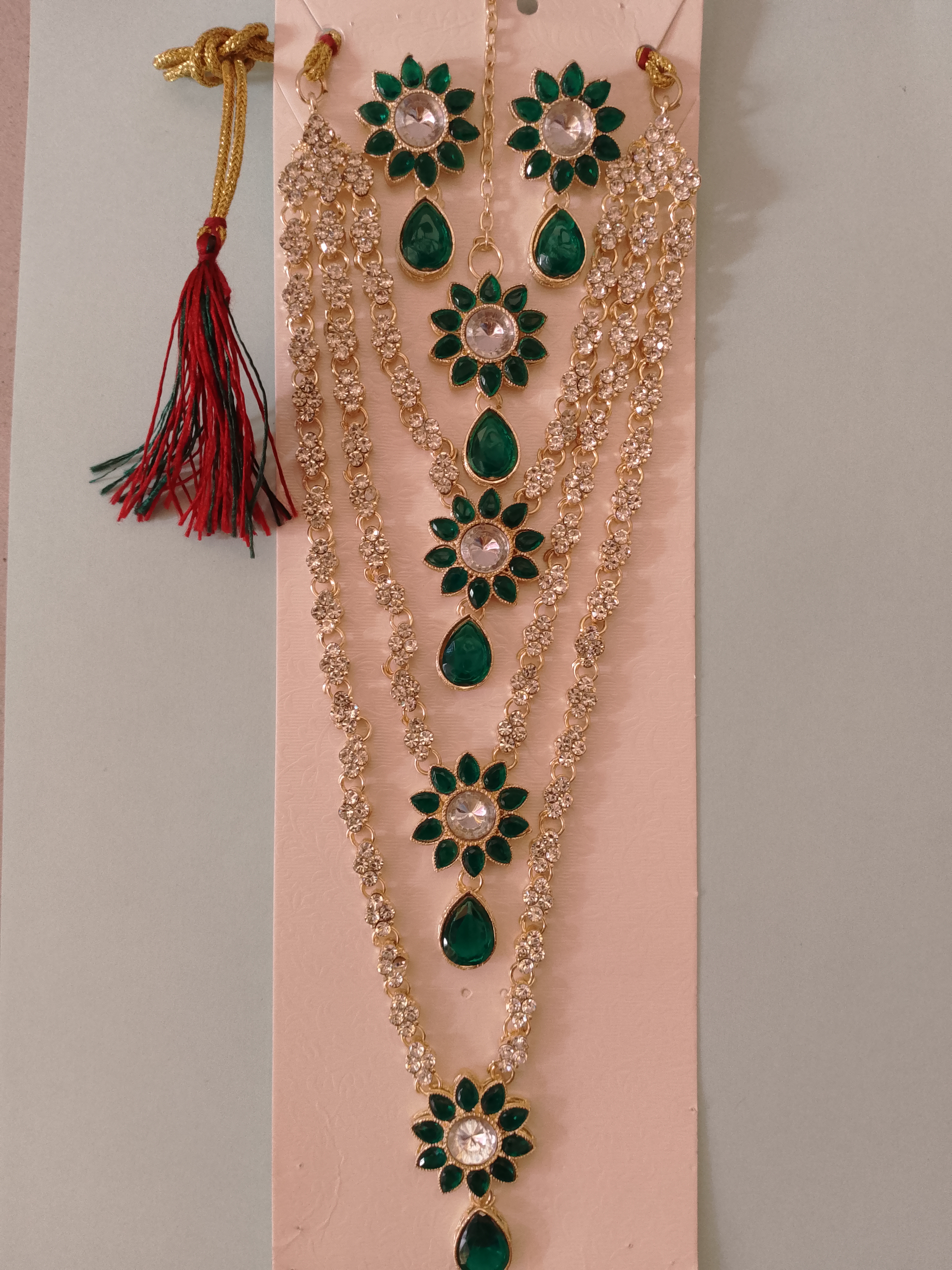 Emerald Kundan Necklace Set