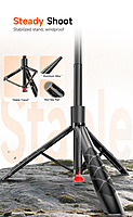 L16-TT Selfie Stick + Tripod with Remote Control
