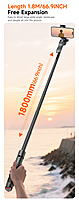 L16-TT Selfie Stick + Tripod with Remote Control