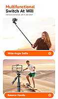 L16-TT Selfie Stick + Tripod with Remote Control