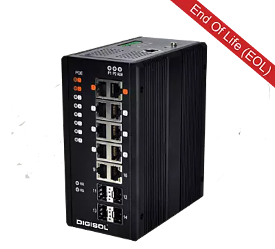 DG-IS4514HP – Digisol L2-Managed Din-Rail Industrial Ethernet Switch