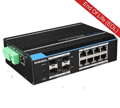 DG-IS4512HPE – Digisol L2-Managed Din-Rail Industrial Gigabit PoE Switch
