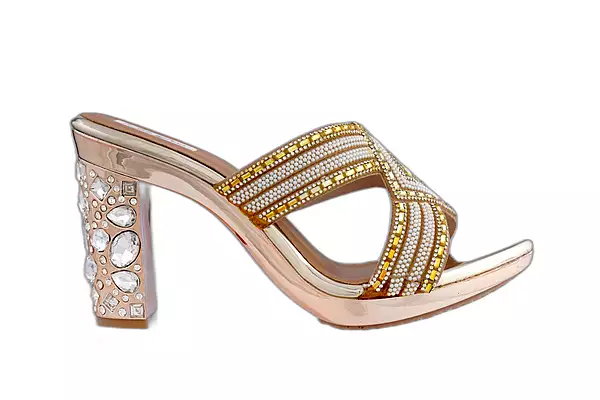 LA PARIS Women’s Embellished Wedge Sandals