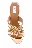 LA PARIS Women’s Embellished Wedge Sandals