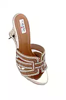 LA PARIS Women’s Gold Embellished Flat Sandals