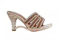 LA PARIS Women’s Gold Embellished Flat Sandals