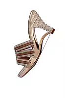 LA PARIS Women’s Gold Embellished Flat Sandals