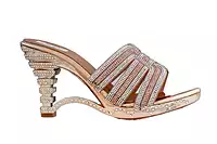 LA PARIS Women’s Gold Embellished Flat Sandals