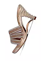 LA PARIS Women’s Gold Embellished Flat Sandals