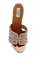 LA PARIS Women’s Gold Embellished Flat Sandals