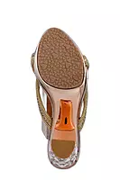 LA PARIS Women’s Gold Embellished Flat Sandals