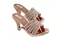LA PARIS Women’s Gold Embellished Flat Sandals